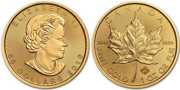 1 oz Canadian Gold Maple Leaf 0.9999 (Year Varies)