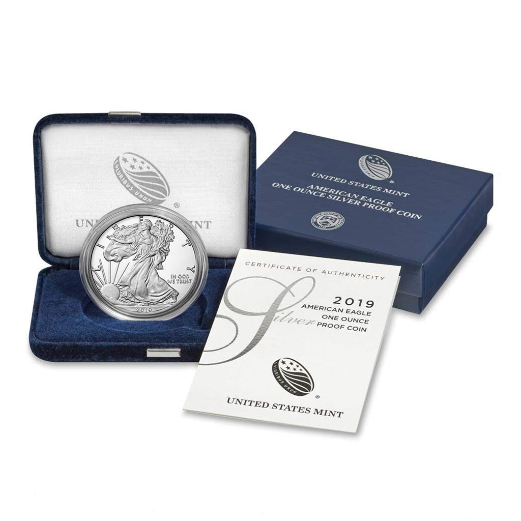2019-S American Silver Eagle One Ounce Proof Coin With Box and COA