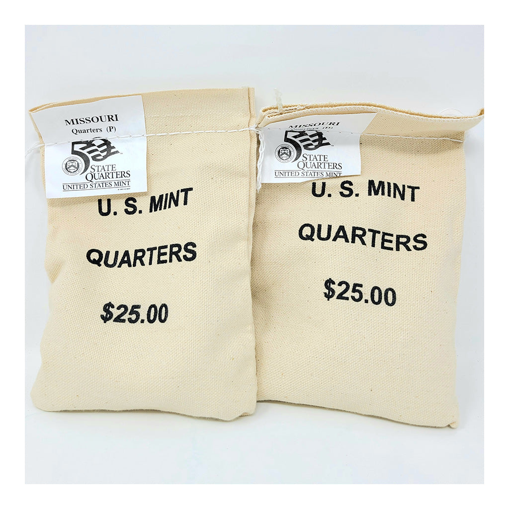 2003 U.S. Mint, Missouri Statehood Quarters, $25 P+D UNC Bags
