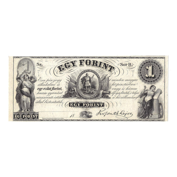 1800s $1 Egy Forint Hungarian Fund New York, NY Remainder Note