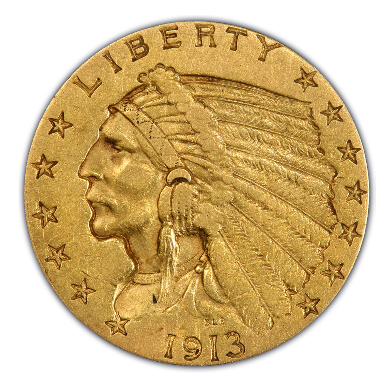 1908-1929 $2.50 Indian Head Gold Piece & Wood Box