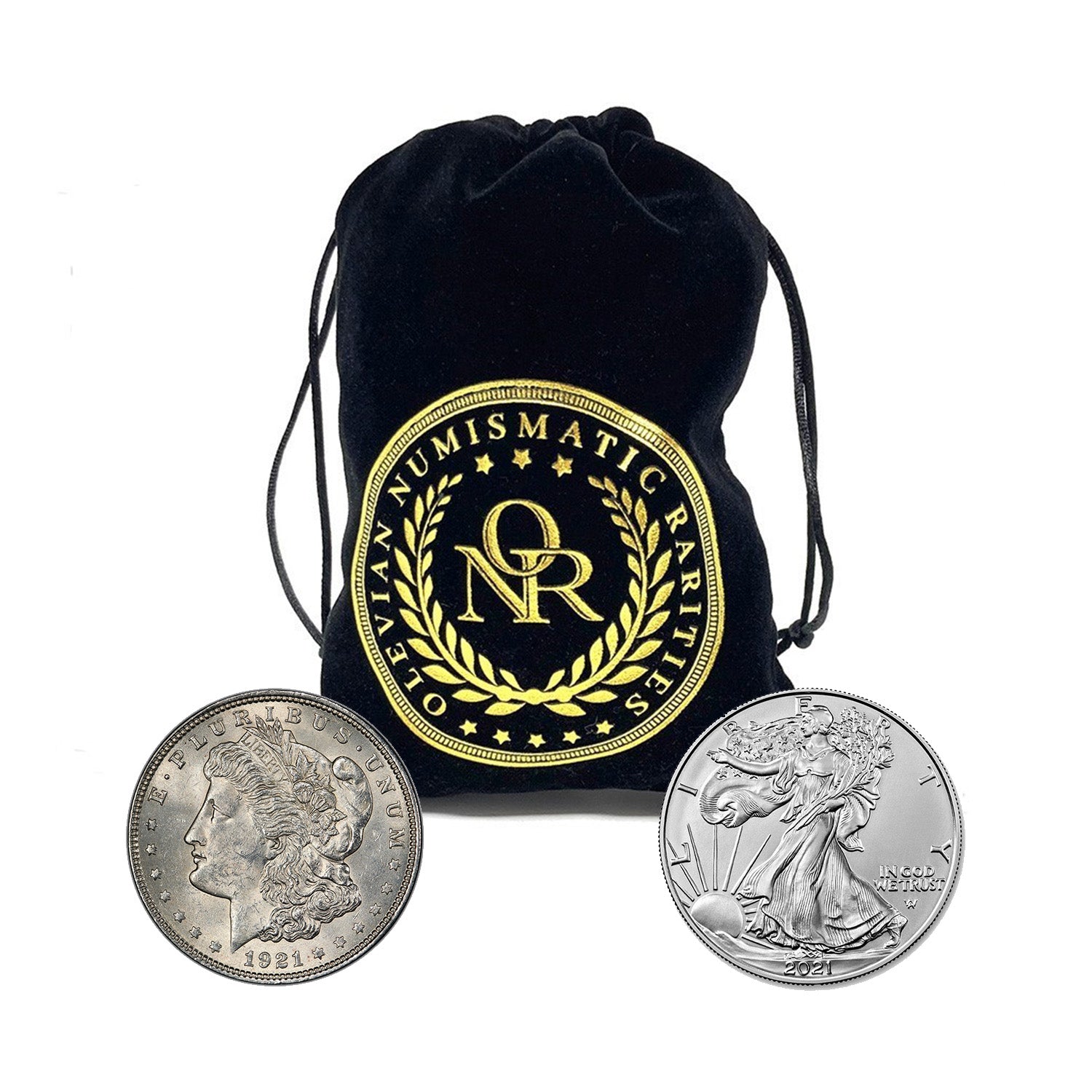 100 Years of Silver Dollars (1921-2021): 2-Coin Set in Collector’s Pouch