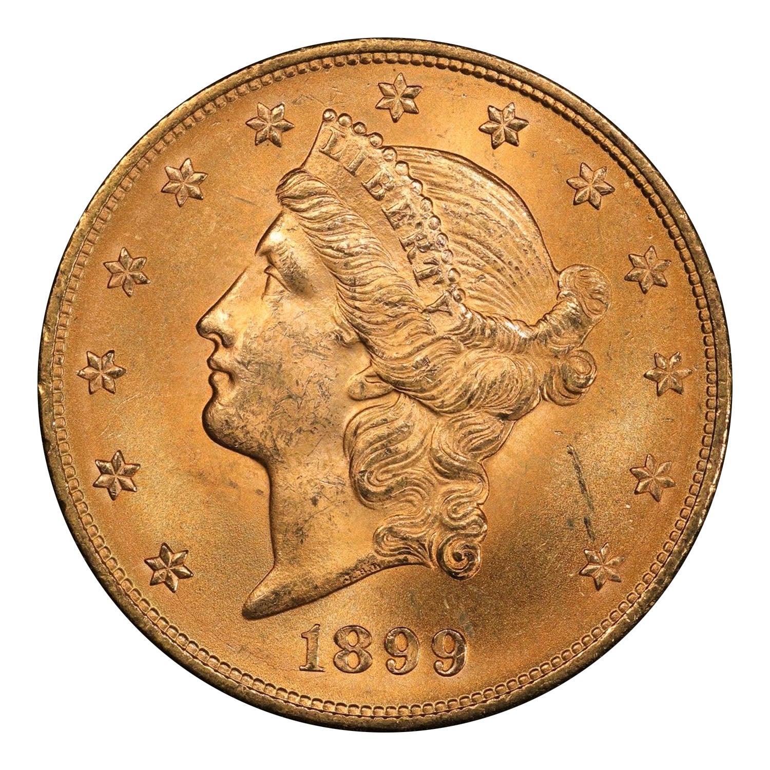 1899 $20 Gold Liberty Head Double Eagle PCGS MS65