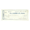 1864 M.A. Sanner & Co. Bankers Check Somerset, PA Issued