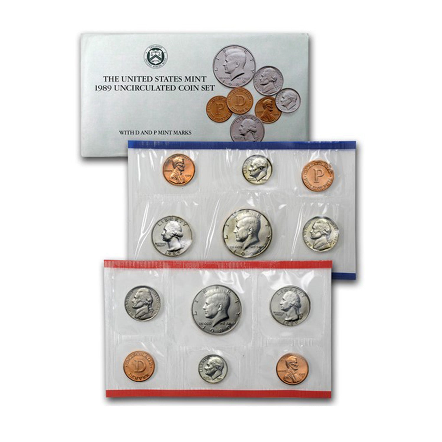 1989-P&D U.S. Uncirculated Set: 10-Coin Set in Original Packaging