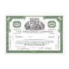 Anaconda Co. Stock Certificate // 100 Shares // Green // 1960s