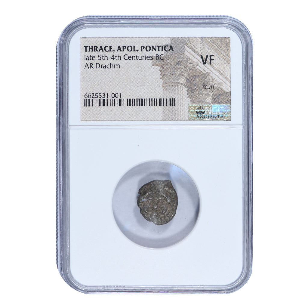 Thrace, Apollonia Pontica Late 5th-4th Centuries BC AR Drachm NGC Very Fine