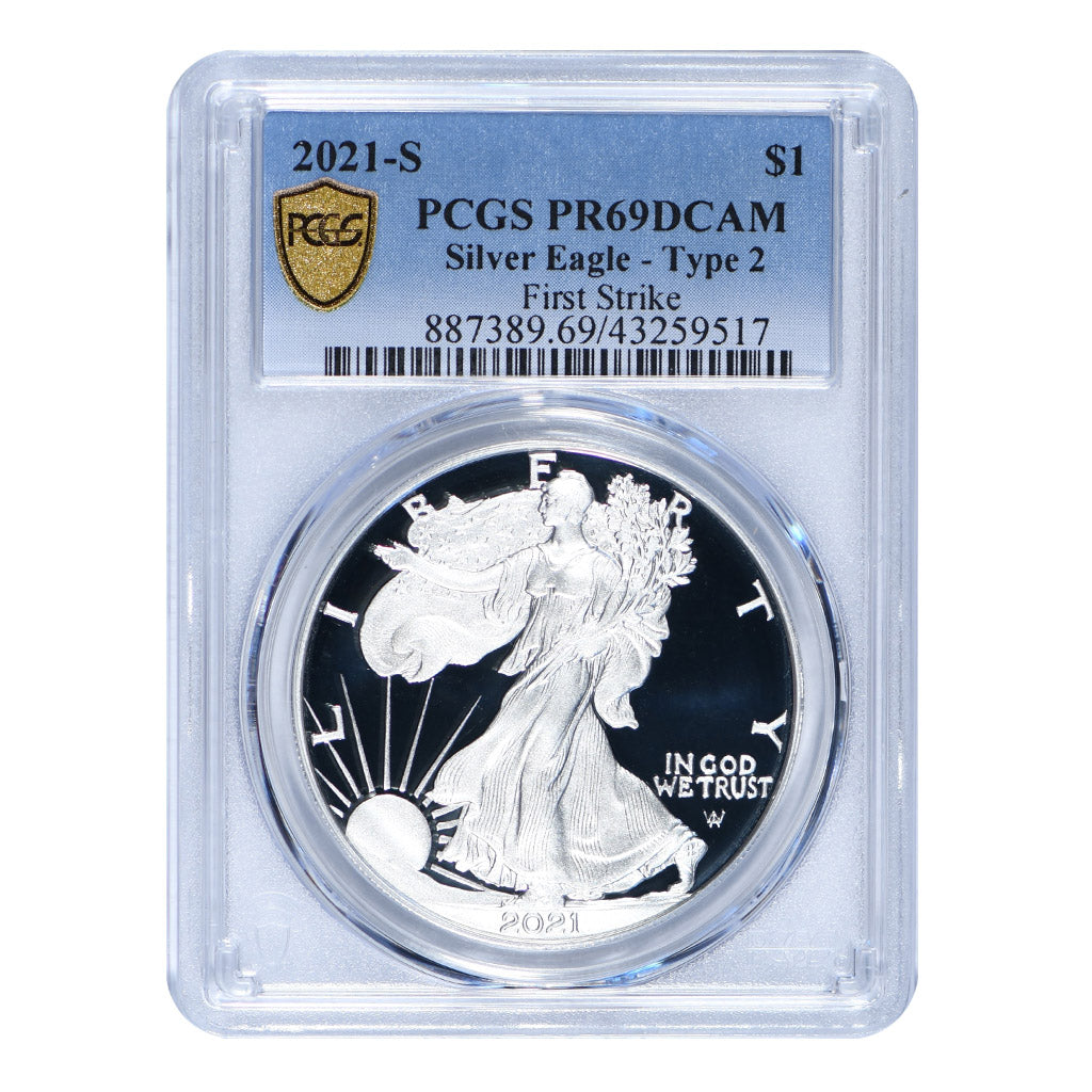 2021-S American Silver Eagle-Type 2 First Strike PCGS PR69DCAM