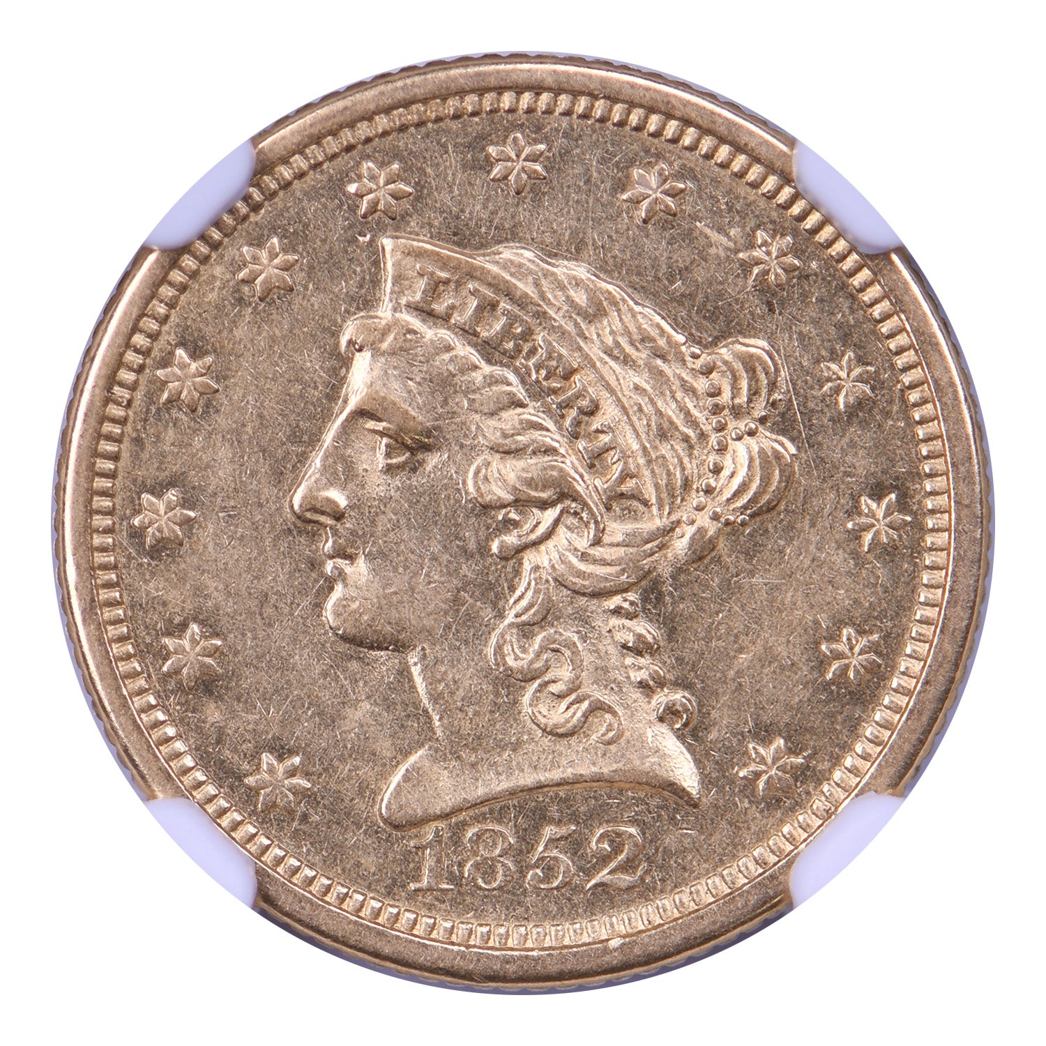1852-O $2.50 Gold Liberty Head NGC AU58