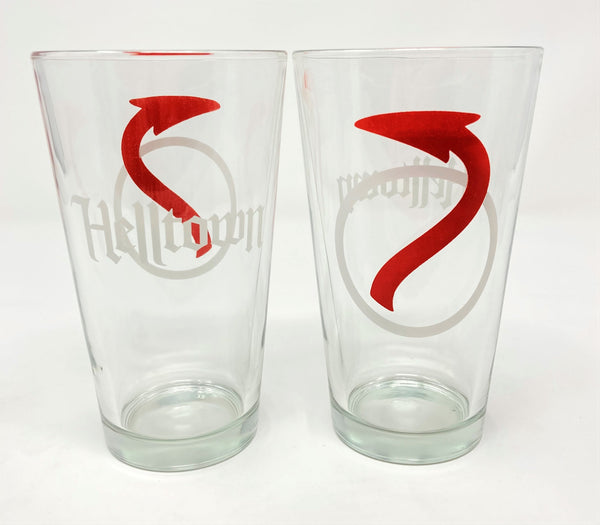 Hell Town Pint Beer Glasses Set of Two
