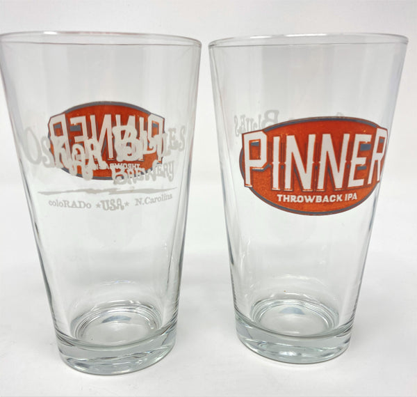 Oskar Blues Brewery Pinner IPA Pint Glasses Set of Two