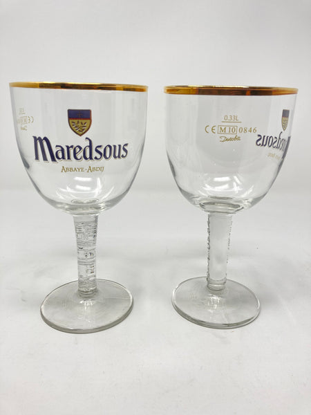Maredsous Abbaye  Gold Rimmed- Set of 2 (.33L)