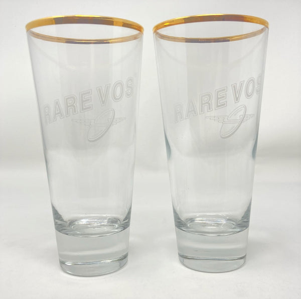 Rare Vos Gold Rim Pint Glasses Set of Two
