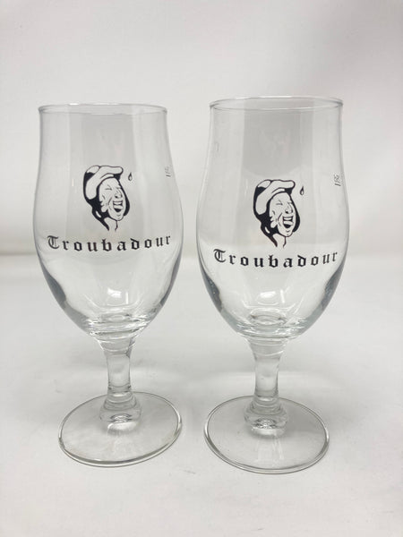 Troubadour Crying Man Big Tuliped Beer Glass- Set of 2