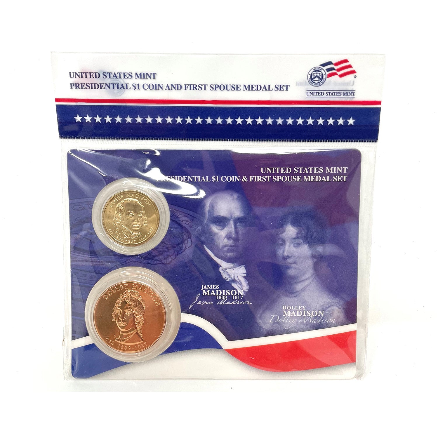 U.S. Mint Presidential $1 Coin and Spouse Medal Set: James & Dolley Madison