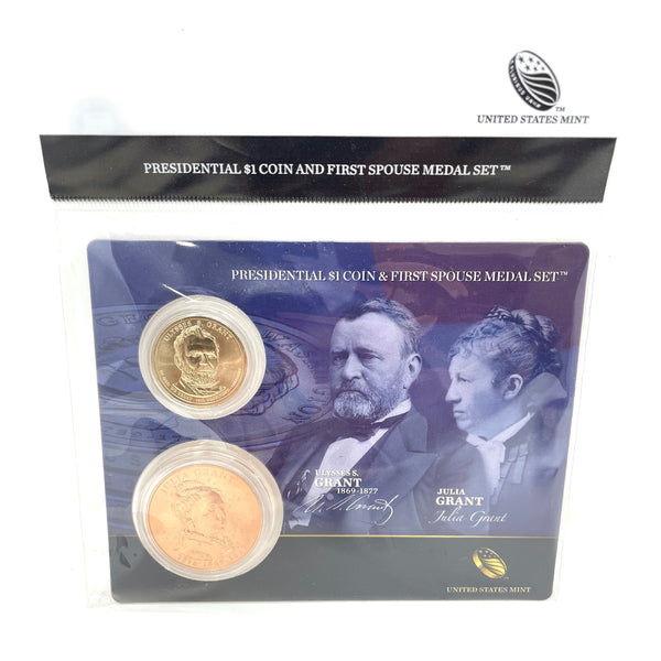 U.S. Mint Presidential $1 Coin and Spouse Medal Set: Ulysses & Julia Grant
