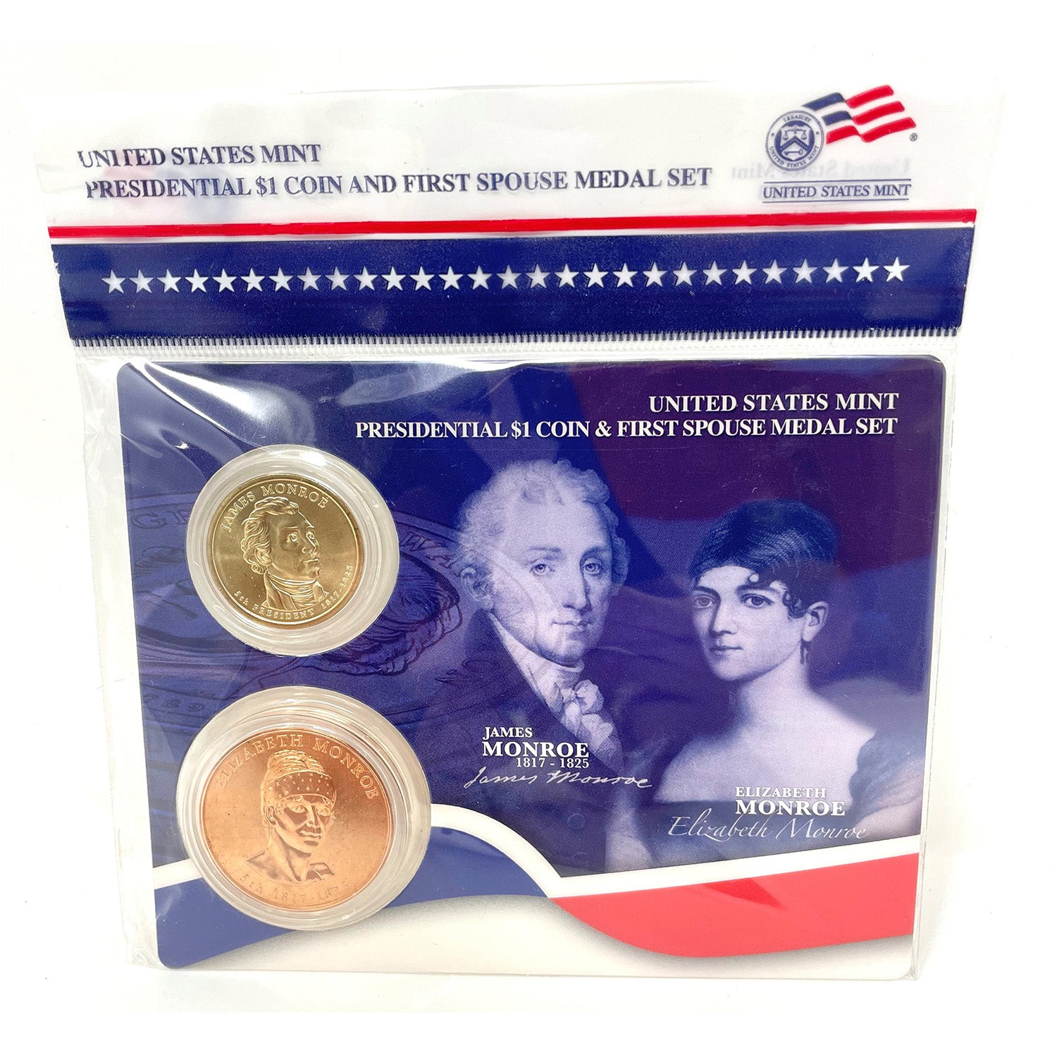 U.S. Mint Presidential $1 Coin and Spouse Medal Set: James & Elizabeth Monroe