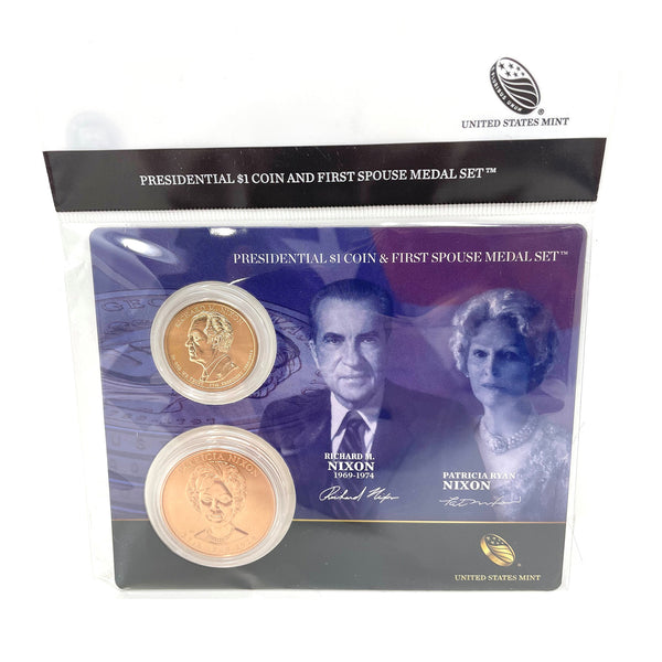 U.S. Mint Presidential $1 Coin and Spouse Medal Set: Richard & Patricia Nixon