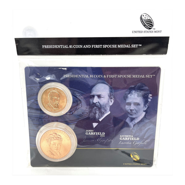 U.S. Mint Presidential $1 Coin and Spouse Medal Set: James & Lucretta Garfield