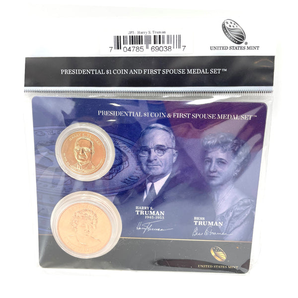 U.S. Mint Presidential $1 Coin and Spouse Medal Set: Harry & Bess Truman