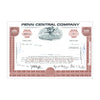 Penn Central Co. Stock Certificate // 1-99 Shares // Brown // 1960s-70s