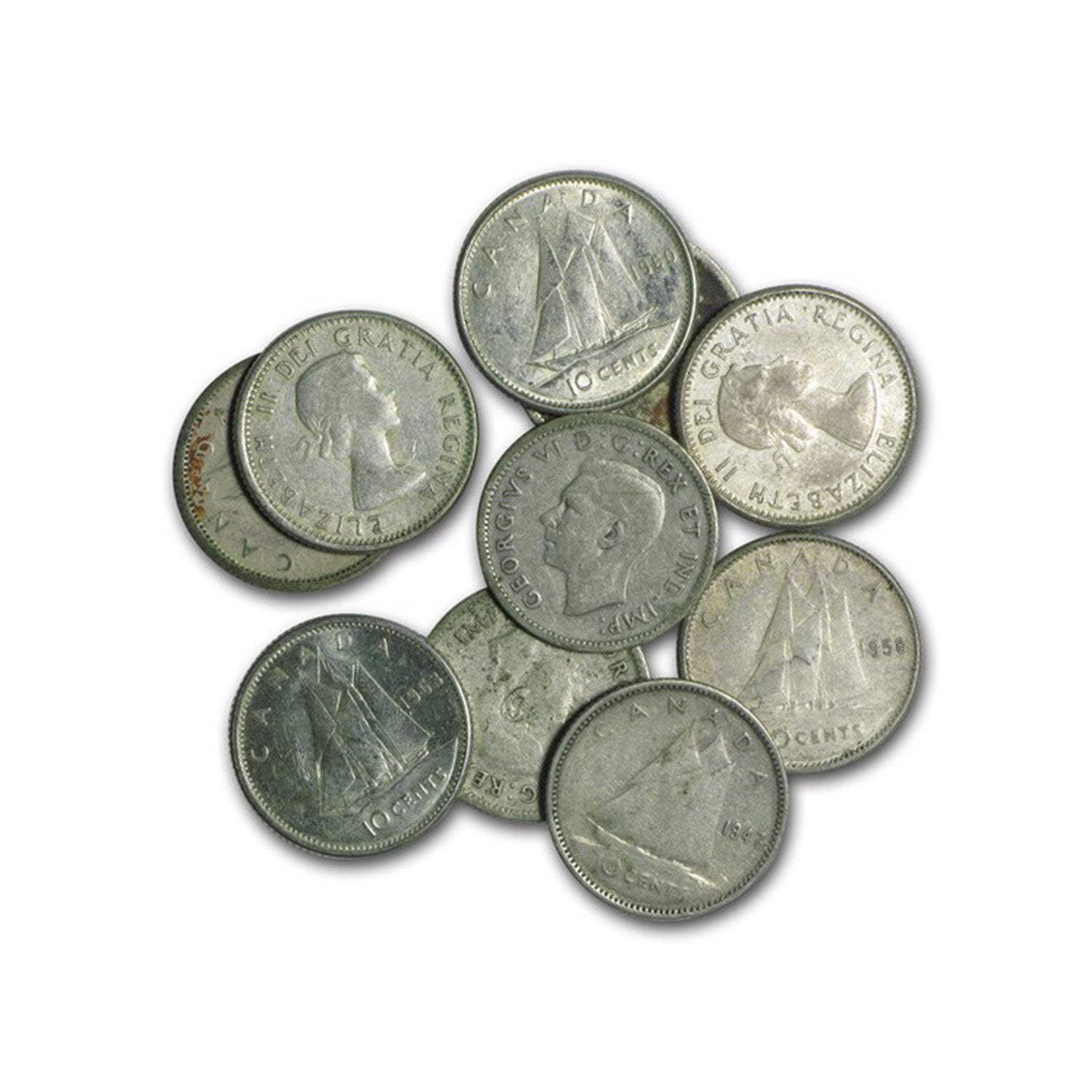 80% Silver Canadian Coins Average Circulated ($1 Face Value)