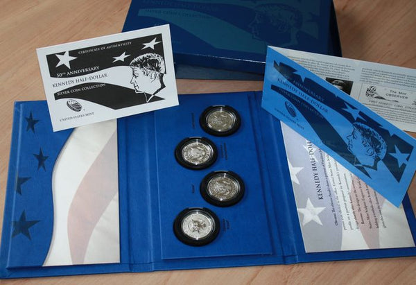 2014 Kennedy Half Dollar 50th Anniversary 4 Coin Silver Proof Set