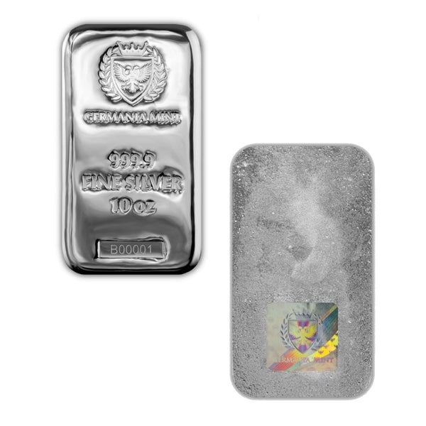 10 oz Silver Bar - Germania Mint Design