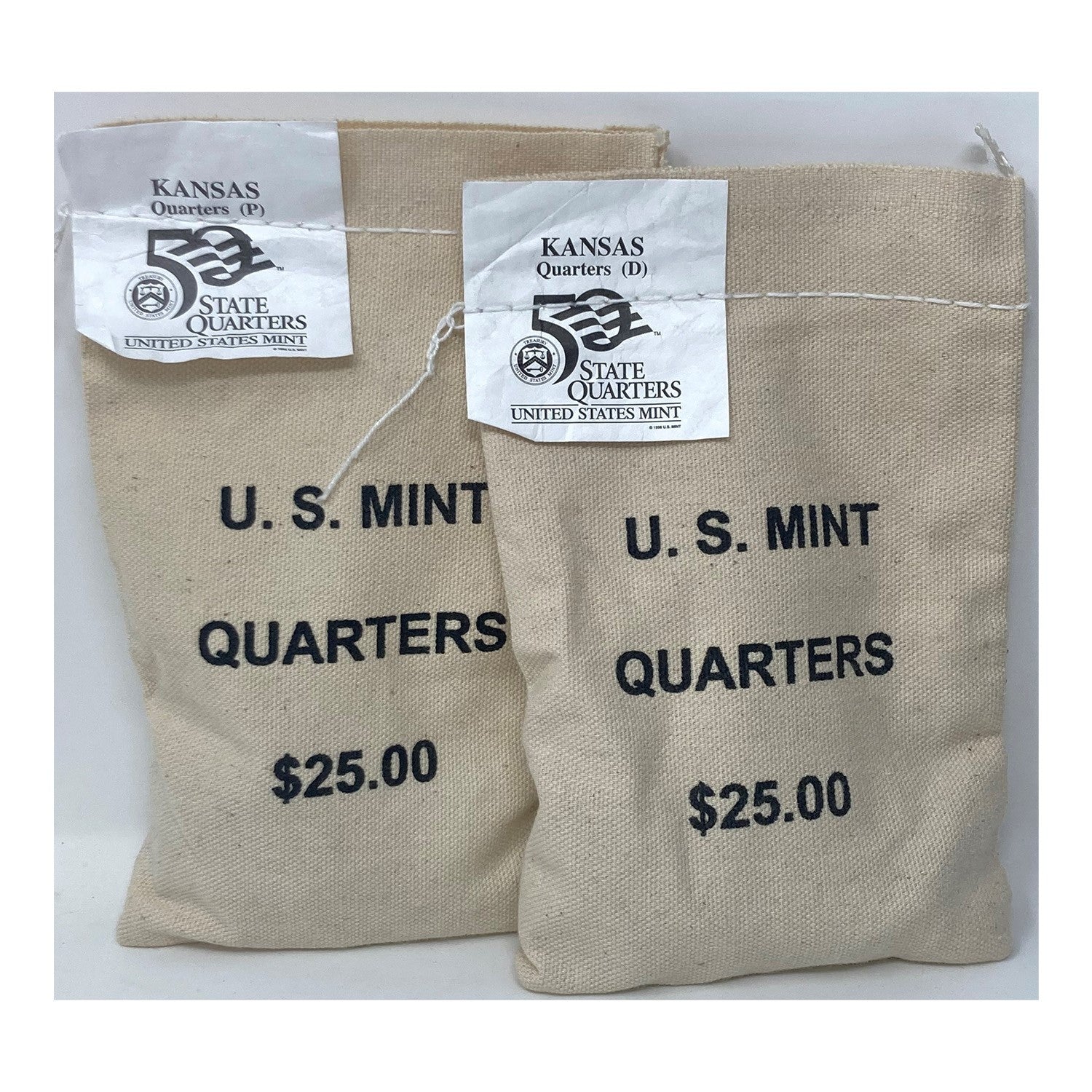 2005 U.S. Mint, Kansas Statehood Quarters, $25 P+D UNC Bags