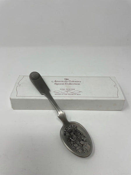 Franklin Mint Fine Pewter Spoon Maryland