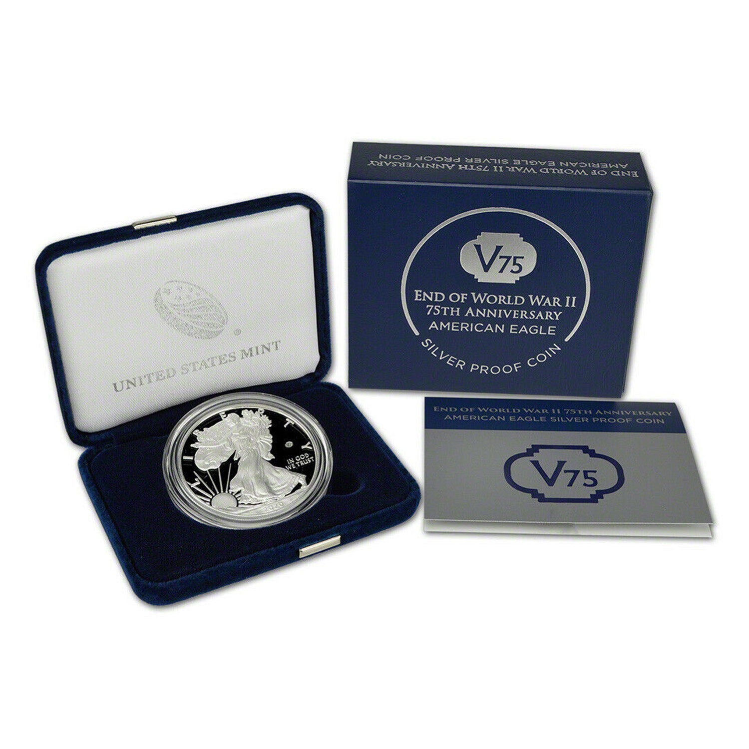 2020-W American Silver Eagle End of World War II v75 75th Anniversary Proof in OGP