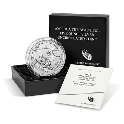  America The Beautiful 5 Oz Coins (Burnished)