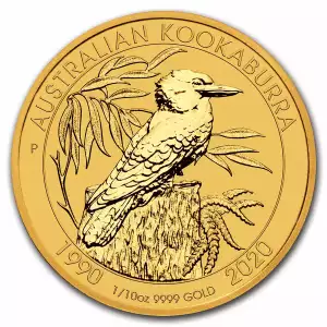 1/10 oz Australian Gold Kookaburra Mint State (Year Varies)