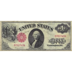 $1 1917 Small Red, scalloped Legal Tender Issues 36