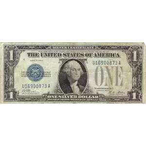 $1 1928-A blue seal. Small Silver Certificates 1601