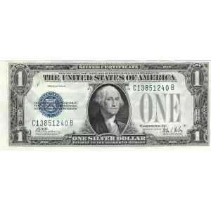 $1 1928-B blue seal. Small Silver Certificates 1602