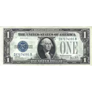 $1 1928-B blue seal. Small Silver Certificates 1602