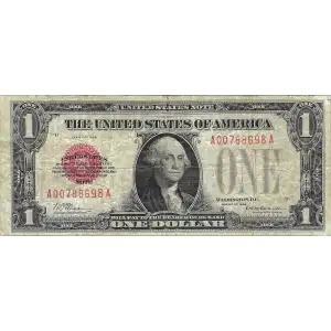 $1 1928 Red Seal Small Legal Tender Notes 1500