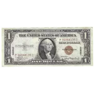 $1 1935-A brown seal Emergency Notes Issued During WW2 2300