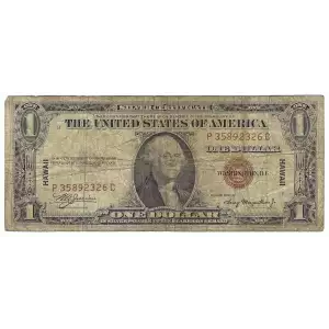 $1 1935-A brown seal Emergency Notes Issued During WW2 2300 (2)