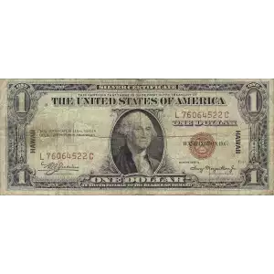$1 1935-A brown seal Emergency Notes Issued During WW2 2300