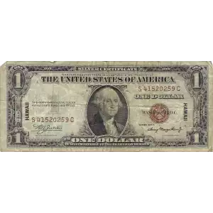 $1 1935-A brown seal Emergency Notes Issued During WW2 2300