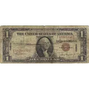 $1 1935-A brown seal Emergency Notes Issued During WW2 2300