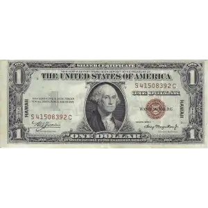 $1 1935-A brown seal Emergency Notes Issued During WW2 2300