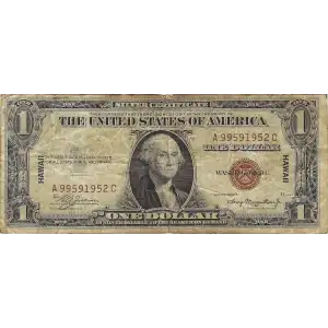 $1 1935-A brown seal Emergency Notes Issued During WW2 2300