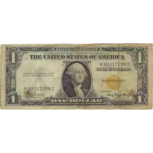 $1 1935-A yellow seal Emergency Notes Issued During WW2 2306
