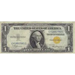 $1 1935-A yellow seal Emergency Notes Issued During WW2 2306