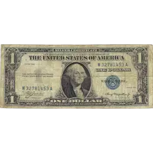 $1 1935 blue seal. Small Silver Certificates 1607