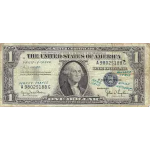 $1 1935-D blue seal. Small Silver Certificates 1613N