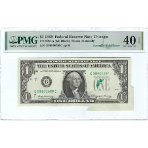 $1 1969 Green seal. Small Size $1 Federal Reserve Notes 1903-G
